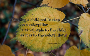 Teaching a child not to step on... quote wallpaper