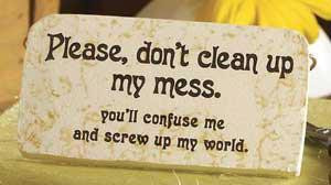 Please don’t clean up my mess.