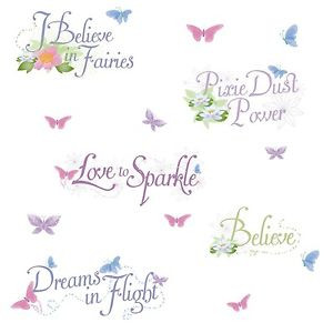 DISNEY-FAIRY-QUOTES-15-Glittery-Tinkerbell-Wall-Decals-Princess-Decor ...