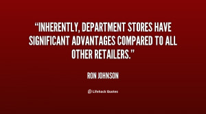 Inherently, department stores have significant advantages compared to ...