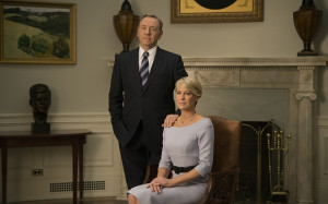 ... Frank Underwood and Robin Wright as his wife Claire in House of Cards