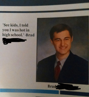 ... high-school senior uses yearbook quote as a brilliant, future dad-joke
