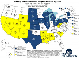 Map: Property Taxes on Owner-Occupied Housing by State