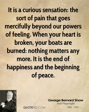 It is a curious sensation: the sort of pain that goes mercifully ...