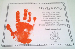 Make a memory with your child's hand print at Thanksgiving!