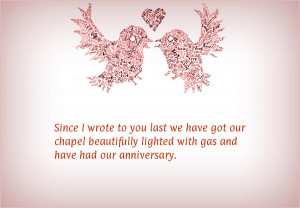 Since I wrote to you last we have got our chapel beautifully lighted ...