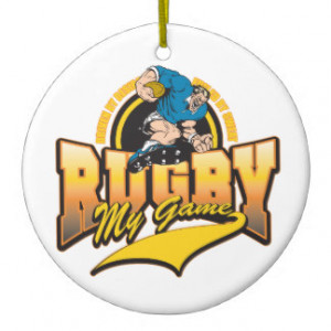 Rugby My Game Double-Sided Ceramic Round Christmas Ornament