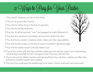 12 Ways to Prayer for Your Pastor! Great resource to print off and put ...