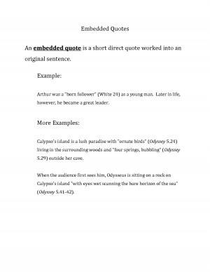 Embedded Quotes An embedded quote is short direct quote by liaoqinmei