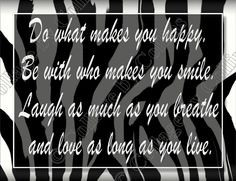 Zebra Print LIVE LOVE LAUGH Quote Art Girl Room Wall Decor HEART Polka ...