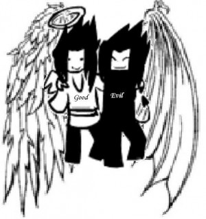 Good and Evil Sasuke Cartoon Angel Image