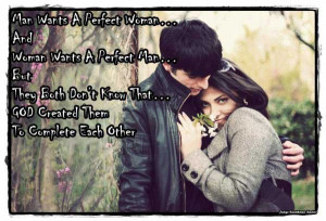 Man wants a perfect woman... and woman wants a perfect man... but they ...