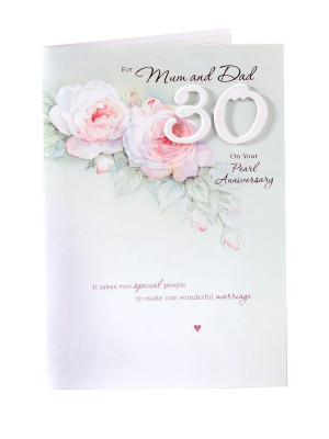 Mum & Dad 30th Wedding Anniversary Card