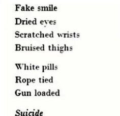 Pale lips Pale skin Trouble with the knife Deep cuts Deep pain Trying ...