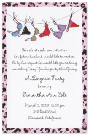 Lingerie Shower Invitation Sayings Close hanging the dainties lingerie ...