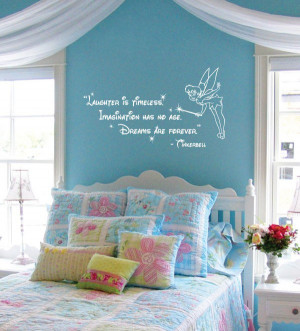 Disney Tinkerbell Quote: Laughter is Timeless Wall Words Sticker Decal ...