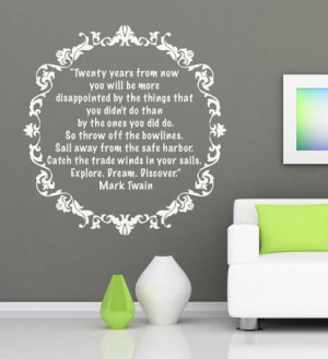 Vinyl Quote Wall housewares - Mark Twain decal Quote