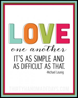 Fun and bright printable love quote in celebration of Valentine's Day ...