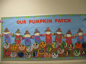 and here s our finished pumpkin patch board the pumpkins are part of ...
