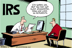 The IRS says that we can't claim Afghanistan, Iraq or Libya as ...