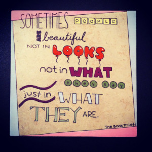 Hand Painted Book Thief Quote Tile