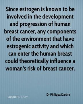 Dr Philippa Darbre - Since estrogen is known to be involved in the ...