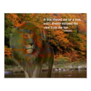 Lion Fantasy Art Inspirational Quote Poster