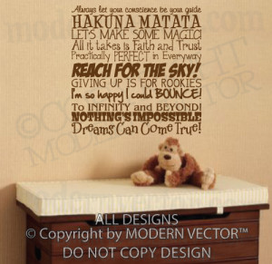 Details about DISNEY Movie Quotes Vinyl Wall Decal Lettering Boy Girl ...