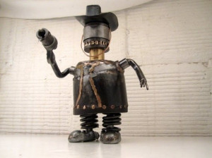 Custom Made Dirty Larry Fat Cowboy Metal Sculpture