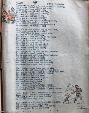 Another of Lt Williams' poems talked about 'Home', where: 'There's a ...