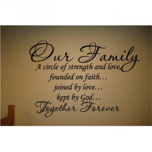 Our Family A circle of strength and love 28x20 vinyl decal wall saying ...