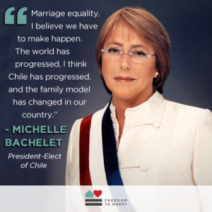 ... marriage supporter Michelle Bachelet elected president of Chile
