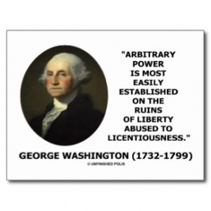George Washington Arbitrary Power Liberty Abused Post Card