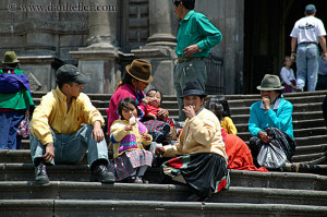 quechua-family-eating-on-stairs.jpg eating, ecuador, equator, families ...