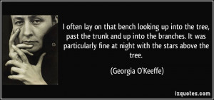 lay on that bench looking up into the tree, past the trunk and up into ...