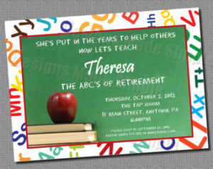 Teacher Retirement Party Invitation - Custom Printable