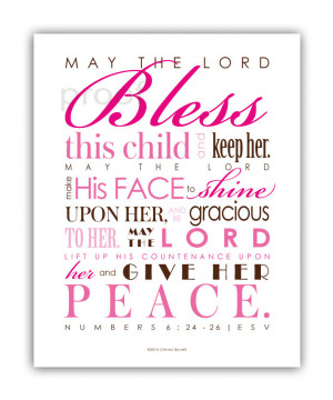 New Baby Quotes Bible Baptism gift - baby girl