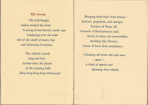 RR Crossing, a poem from the Xanadu booklet.