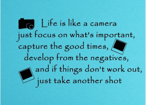 Life Is Like A Camera Just Focus On What's Important.....