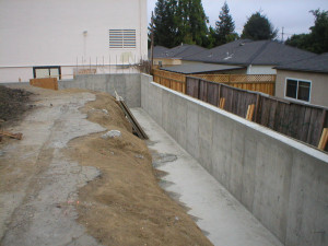 poured concrete retaining walls