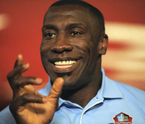 Bronco Shannon Sharpe gives thanks to his family