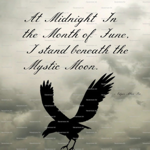 Gothic Art Print Edgar Allen Poe Quote Beneath The Moon With Raven ...