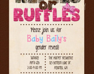Camo Gender Reveal Party | Rifles o r Ruffles Gender Reveal Party ...