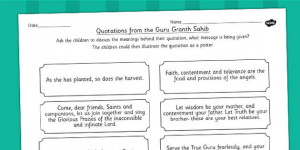 Guru Granth Sahib Quotes Discussion Activity - sikhism, RE