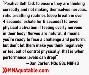 Dan Carter on how to deal with nerves and nervousness before fights