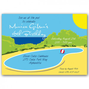 home invitations pool and swim party invitations sku 610 75 117