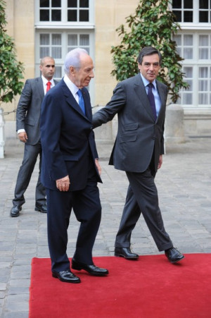 Francois Fillon In this handout image from the Israeli Government