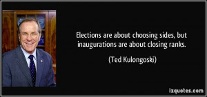 Elections are about choosing sides, but inaugurations are about ...