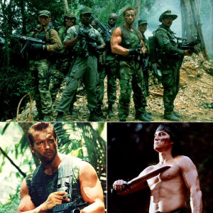 john mctiernan with arnold schwarzenegger carl weathers kevin peter