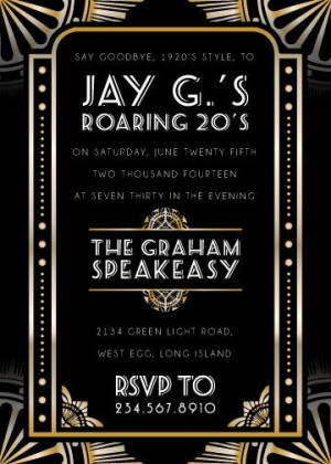 The new 1920's art deco party invitations! Great for a Gatsby or ...